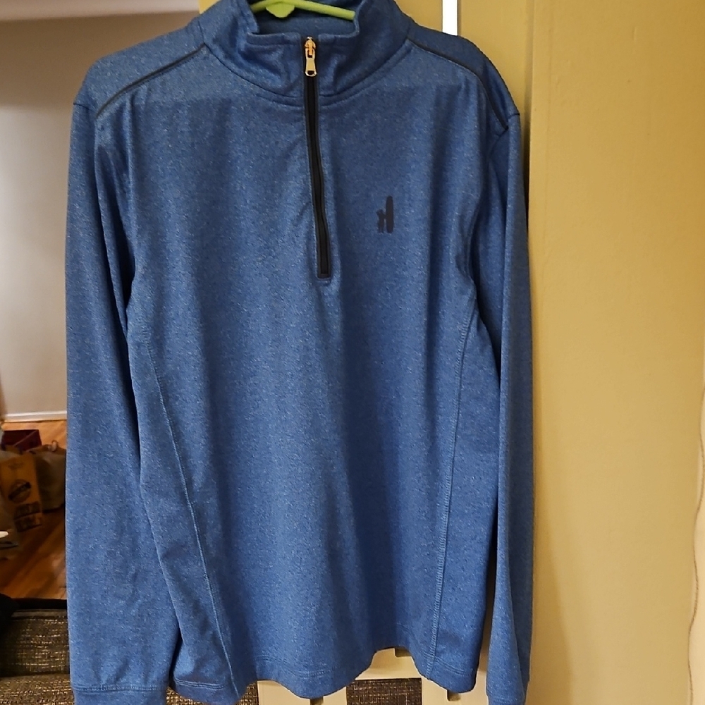 johnnie-O Heather Blue Surf Logo Pullover